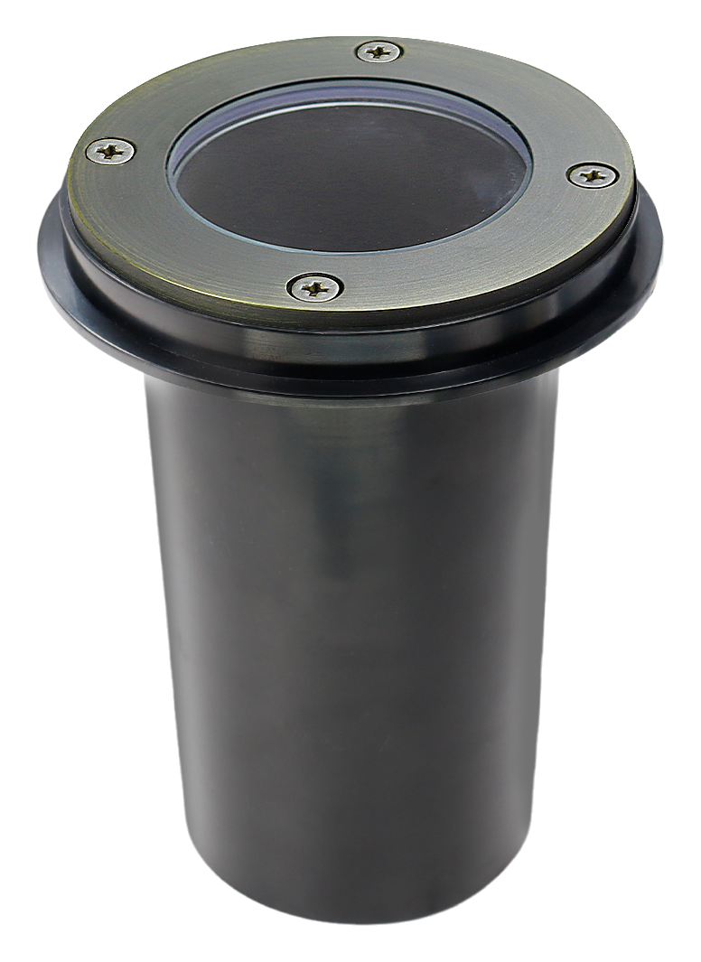 LUMINI Flush 100 brass inground fitting with PVC sleeve